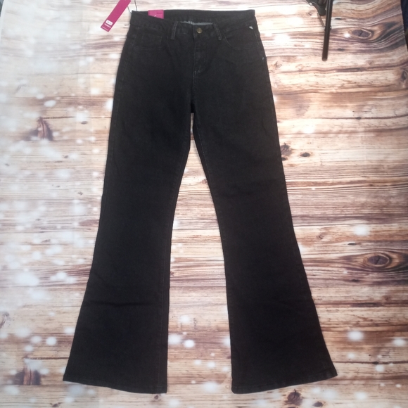 NWT HIGH RISE TENGFU BLACK FLARED LEG JEANS SIZE 6 - Picture 12 of 14